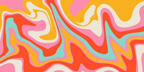 Psychedelic swirl acid wave rainbow line backgrounds in 1970s 1960s hippie style. y2k wallpaper patterns retro vintage 70s 60s groove. psychedelic poster background