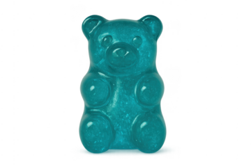 Blue glitter gummy bear candy transparent background