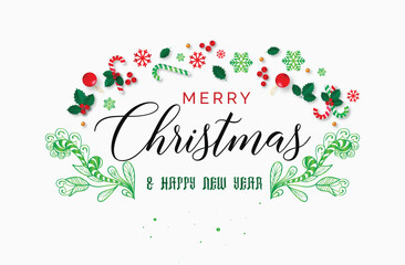 Merry Christmas Floral design pattern, Christmas poster design, Christmas  wishes best vector card design, Christmas png svg file design for mockups