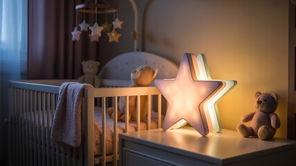 baby's room with star-shaped lamp