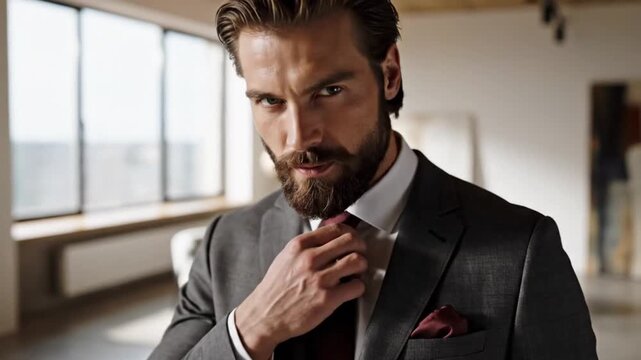 Stylish man in suit: professional attire and modern fashion for business and formal occasions