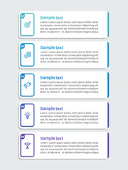 Business infographics number options template with 5 steps