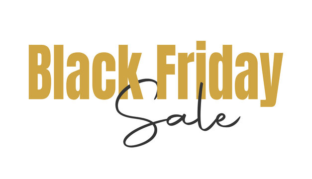 Black Friday sale word . Shiny golden text Transparent background Black Friday advertising, special offer and sale. Banner and poster, brochure and flyer design