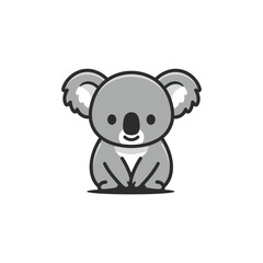 Adorable koala illustration furry and gray