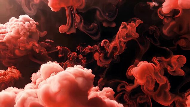 A bold 4K red themed background features swirling smoke like shapes that merge into darker tones offering a dramatic and atmospheric backdrop suitable for digital art and expressive design