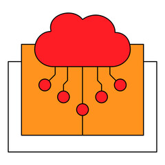 Data Storage Cloud Computing Vector Icon Concept