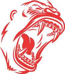 Roaring Gorilla Head Emblem