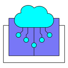 Smart Technology Cloud Computing Vector Icon Symbol