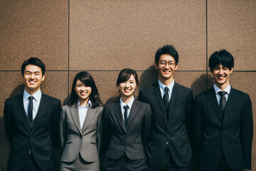 アジア人のビジネスマンとビジネスウーマン