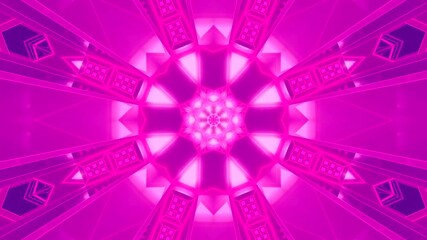 Vibrant abstract tunnel video loop creating a seamless experience with dynamic pink and purple colors and geometric shapes
