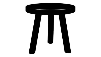 Vector illustration&nbsp;of simple black threelegged stool on a transparent background