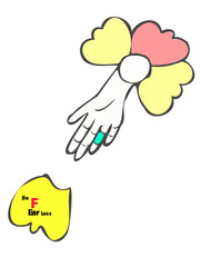 Hand Drawn Woman's Hand Reaching Up with Ring Concept of Empowerment and Freedom
