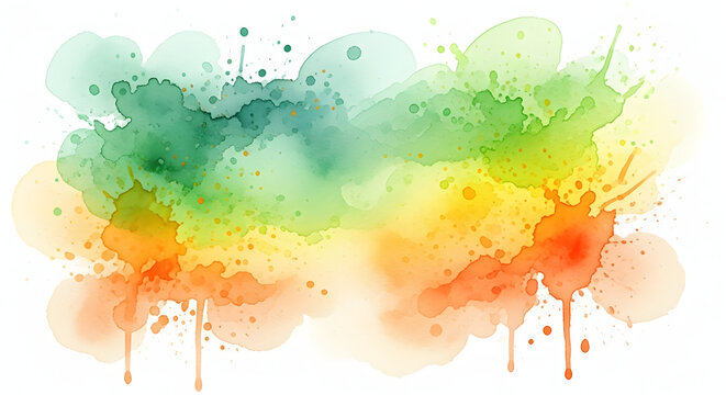 Aesthetic watercolor texture illustration of green and yellow gradient for creative background - Powered by Adobe