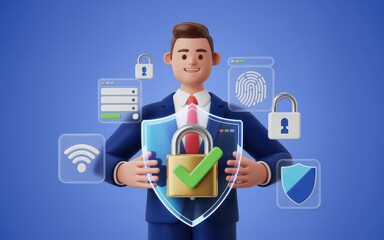 Digital Security and Data Protection Concepts with Icons