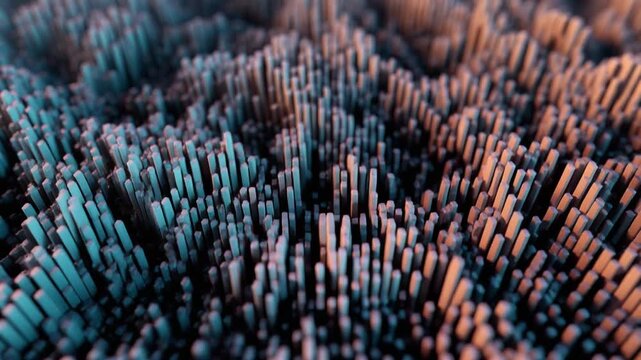 Abstract 3D rendering of colorful geometric shapes creating a dynamic and modern background.