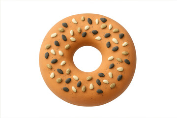 Obraz premium Ring donut topped with black and white sesame seeds