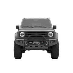 Naklejka premium Gray Off Road Vehicle With Powerful Front Bumper And Winch Ready For Adventure On Transparent Background