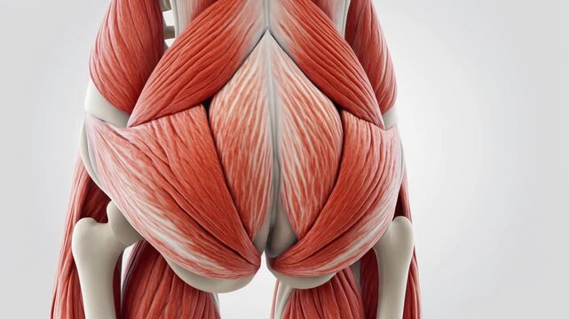 Anatomical illustration of the piriformis and deep gluteal muscles
