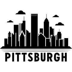 Fototapeta premium Pittsburgh Skyline Icon Vector
