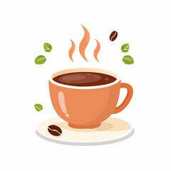 Warm Coffee Cup Icon A Simple, Clean Illustration for Coffee Shops and Cafes