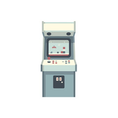 Classic arcade game machine front view illustration for gaming and entertainment themes.