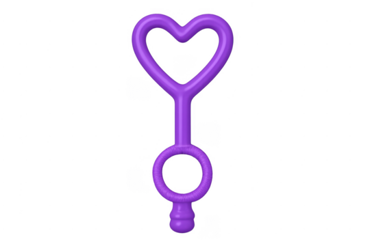 Purple heart bubble wand blowing toy for childhood fun