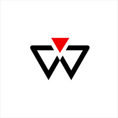 Simple abstract letter W logo design.