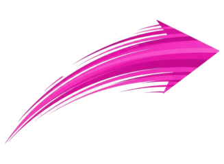 Dynamic pink arrow with brushstroke effect pointing right, vibrant design