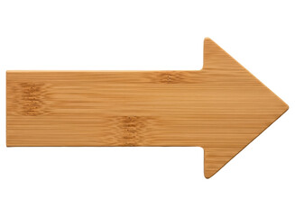 Wooden arrow pointing right with natural bamboo texture for navigation or direction