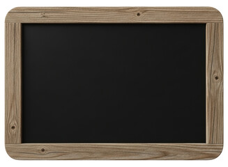 Empty rustic blackboard with a natural wooden frame, ready for your custom message