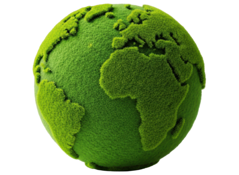 Lush green grass globe representing environmental sustainability and eco friendly concepts