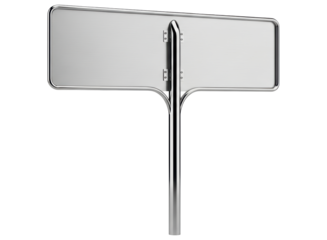 Modern blank street sign with two customizable panels on a sleek metal pole