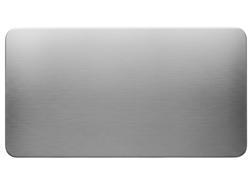 Brushed metal rectangle with rounded corners, a sleek modern design element