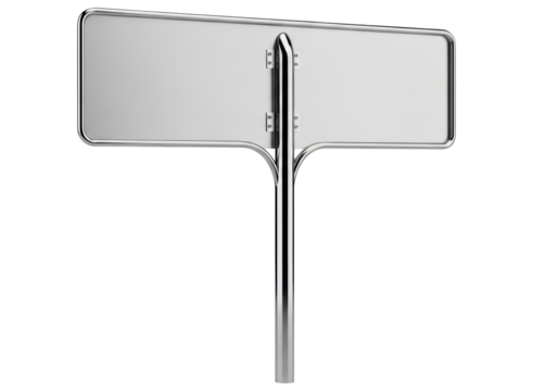 Modern blank street sign with two customizable panels on a sleek metal pole