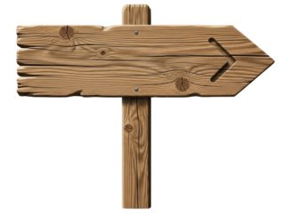 Old weathered wooden arrow signpost pointing right, ideal for directions or messages