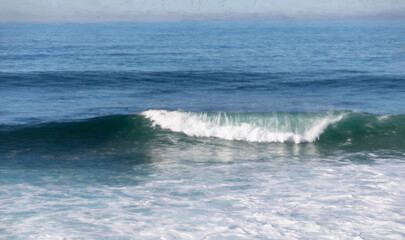 Painted photograph of wave crashing off La Jolla coast