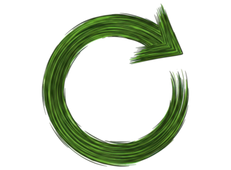 Textured green circular arrow symbol for refresh, reload, or recycling concepts.