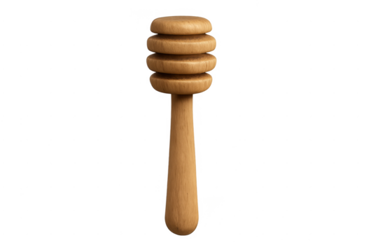Wooden honey dipper utensil for sweet food