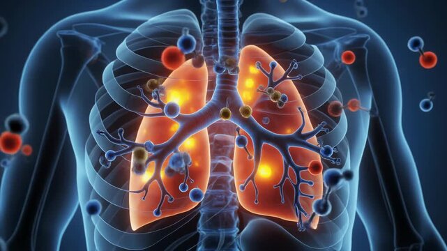 Microscopic Animation of Oxygen and Carbon Dioxide Exchange in Lungs