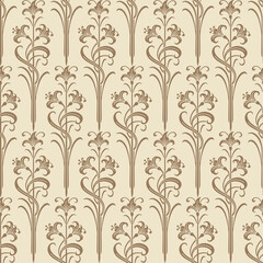 Vintage Damask Seamless Pattern Floral Vector, damask seamless pattern crafted in elegant floral style, showcasing a refined damask seamless pattern for classic decoration,