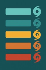 Obraz premium Abstract representation of hurricane tracking patterns with dynamic color gradients showcasing weather forecasting technology and environmental awareness captured with clarity