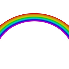 Bright rainbow arc with clean white background for joyful designs and celebration themes