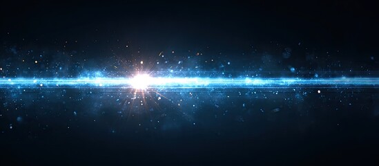 Cosmic energy bursts from a brilliant light source, with swirling particles in the darkness