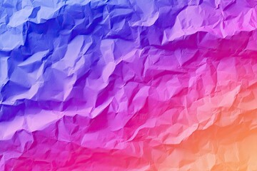 Crinkled paper with gradient colors from blue to orange
