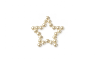 Cream-colored pearl beads arranged in a star shape
