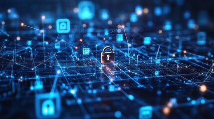Digital Network Security Lock and Data Connections