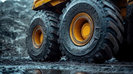 Heavy Duty Mining Truck Tires in Mud