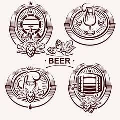 Beer labels and icon set. Collection icon beer. Vector