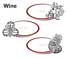 Wine labels and icon set. Collection icon Wine. Vector