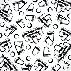 Beer pong pattern background set. Collection icon beer pong. Vector